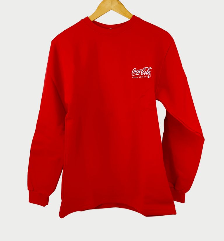 Kırmızı Beyaz Nakışlı Sweatshirt