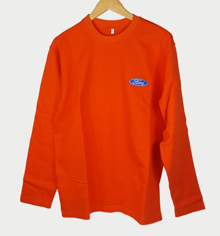 Ön Arka Nakışlı Orange Sweatshirt