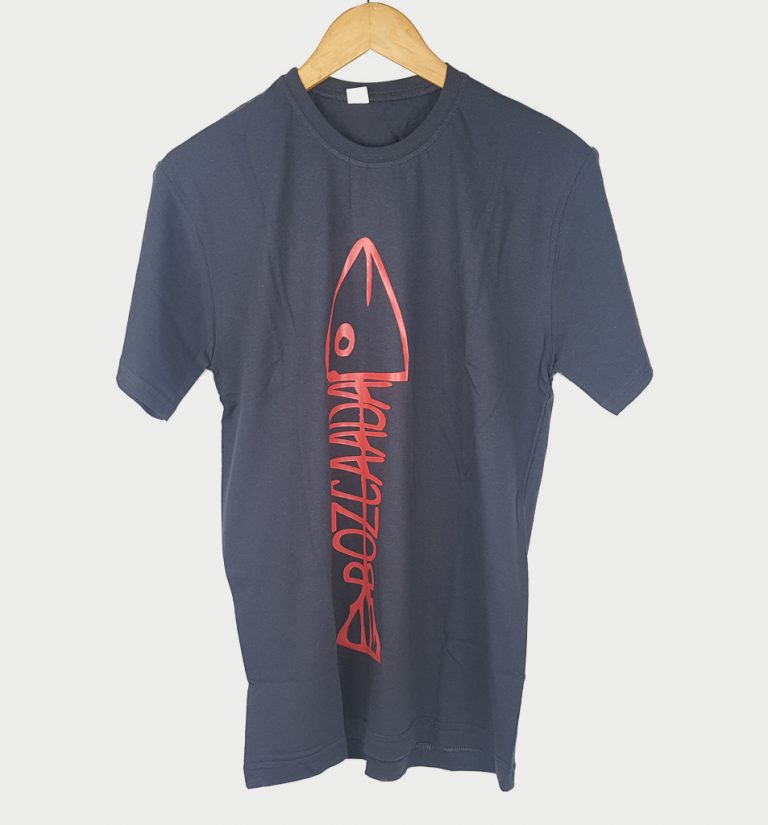 Ön Ense Baskılı Gri T-shirt