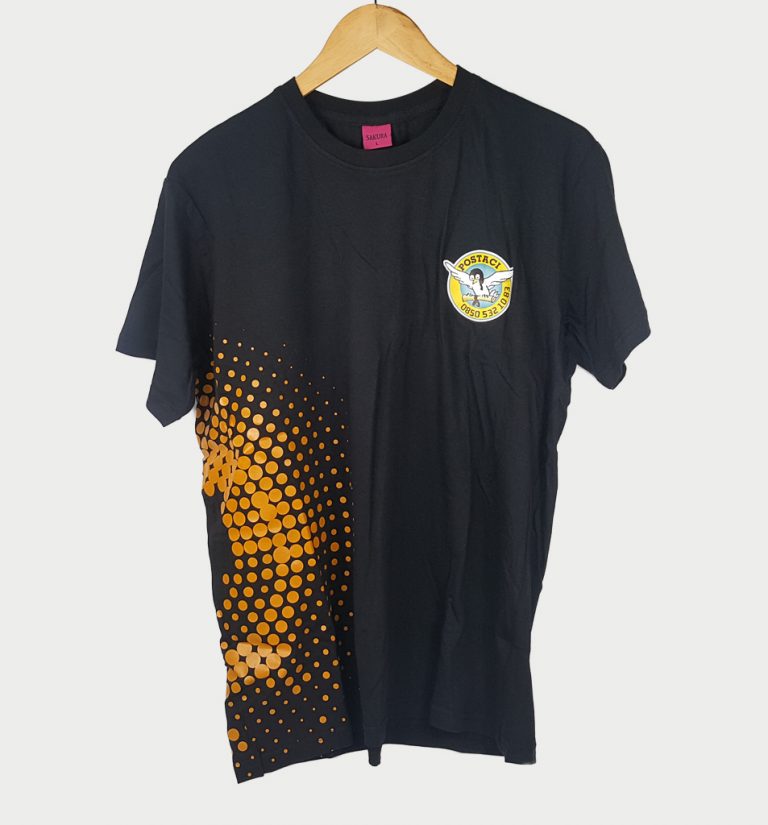 Ön Arka Baskılı Siyah T-shirt