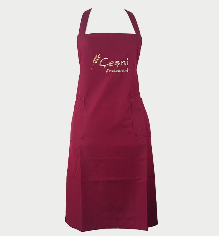 Bordo Nakışlı Önlük
